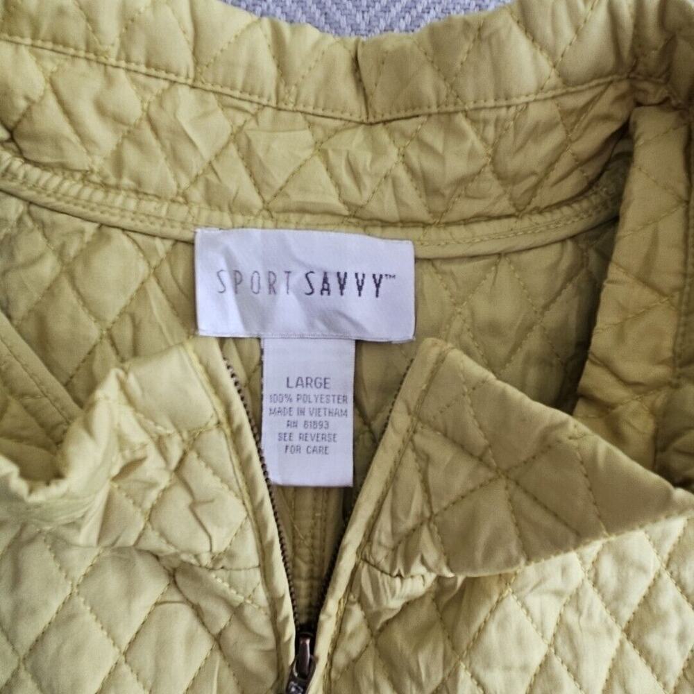 Sport‎ Savvy Sz Large Pistachio Green Diamond Quilted Women’s Zip-Up Vest Jacket - Picture 3 of 10
